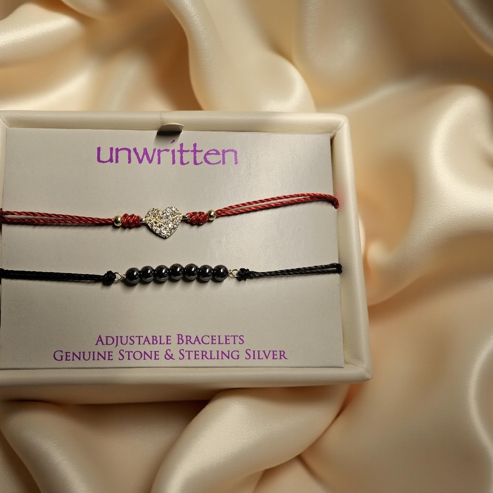 NWOT Unwritten Red and Black Adjustable Bracelets